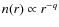 $ n(r) \propto r^{-q}$