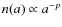 $n(a) \propto a^{-p}$