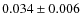 $0.034\pm0.006$