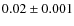 $0.02\pm0.001$