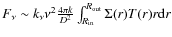 $F_{\nu}\sim k_\nu\nu^2\frac{4\pi k}{D^2}\int^{R_{\rm out}}_{R_{\rm in}}{\Sigma(r)T(r)r{\rm d}r} $