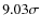 $9.03\sigma$