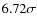 $6.72\sigma$