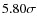 $5.80\sigma$