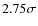 $2.75\sigma$