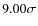 $9.00\sigma$