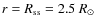$r=R_{\rm ss}=2.5\ R_\odot$