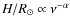 $H/R_\odot\propto \nu^{-\alpha}$