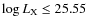 $\log L_{\rm X}\le 25.55$