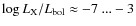 $\log L_{\rm X}/L_{\rm bol} \approx -7~...-3$