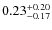 $\rm0.23^{+ 0.20}_{- 0.17}$