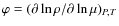 $\varphi = (\partial \ln \rho/\partial \ln \mu)_{P,T}$