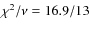 $\chi^2/\nu=16.9/13$