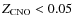 $Z_{\rm CNO}<0.05$