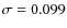 $\sigma = 0.099$