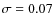 $\sigma = 0.07$