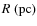 $R~({\rm pc})$