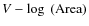 $V-\log~({\rm Area})$