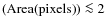 $({\rm Area(pixels)}) \la 2$