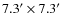 $7.3' \times 7.3'$