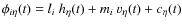 $\phi_{i\eta}(t)=l_i~ h_{\eta}(t)+m_i~ v_{\eta}(t)+c_{\eta}(t)$