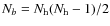 $N_b=N_{\rm h}(N_{\rm h}-1)/2$