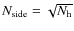 $N_{\rm side}=\sqrt{N_{\rm h}}$