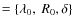 $=\{\lambda_0,~ R_0, \delta\}$