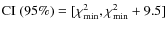 ${\rm CI}~(95\%)=[\chi^2_{\rm min}, \chi^2_{\rm min}+9.5]$