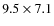 $9.5 \times 7.1$