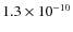 $1.3\times 10^{-10}$