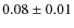 $0.08\pm0.01$