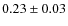 $0.23\pm0.03$