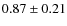 $0.87\pm0.21$