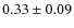 $0.33\pm0.09$