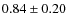 $0.84\pm0.20$