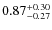 $\rm0.87^{+0.30}_{-0.27}$