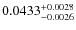 $0.0433^{\rm +0.0028}_{-0.0026}$