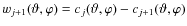 $w_{j+1}(\vartheta, \varphi) = c_{j}(\vartheta, \varphi) - c_{j+1}(\vartheta, \varphi)$