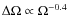 $\Delta \Omega \propto \Omega ^{-0.4}$