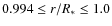 $0.994\le r/R_*\le 1.0$