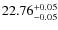 $22.76^{\rm + 0.05}_{- 0.05}$