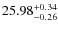 $25.98^{\rm + 0.34}_{- 0.26}$