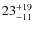 $23^{\rm +19}_{-11}$