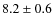 $8.2 \pm 0.6 $