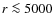 $r \la 5000$