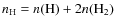 $n_{\rm {H}} = n({\rm {H}}) + 2n(\rm {H}_{2})$