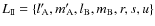 $L_{\rm I\!I}=\left\{l{'}_{\!\!\rm A},m{'}_{\!\!\rm A},l_{\rm B},m_{\rm B},r,s,u\right\}$