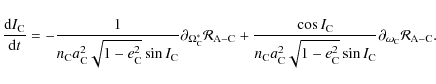 \begin{displaymath}\frac{{\rm d}I_{\rm C}}{{\rm d}t}=-\frac{1}{n_{\rm C}a_{\rm C...
...I_{\rm C}}\partial_{\omega_{\rm C}}{\mathcal R_{\rm A-\rm C}}.
\end{displaymath}