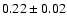 $0.22\pm 0.02$